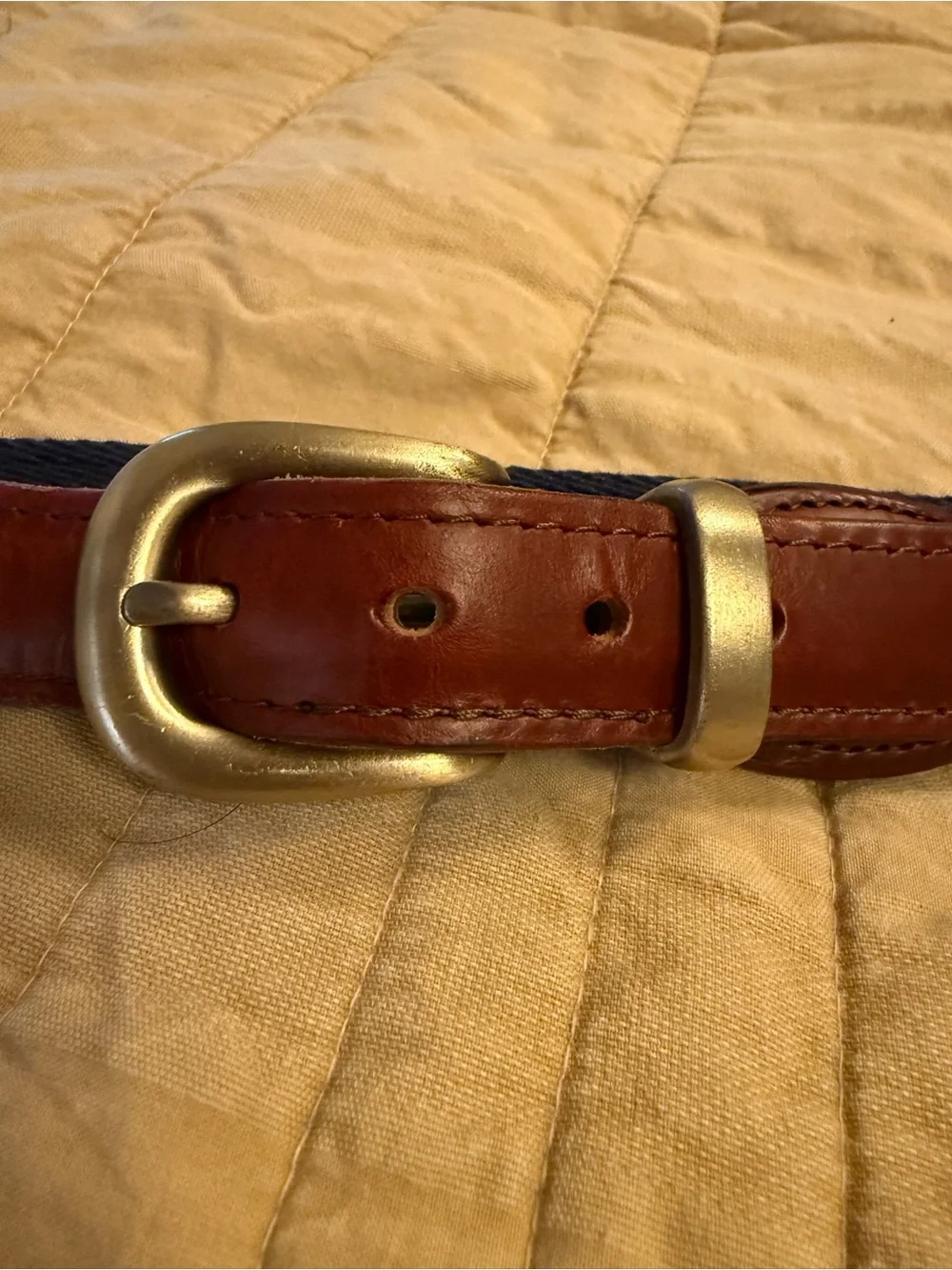 2021 PGA Championship Ocean Course Webbed Belt with Brown Horween Leather Trim